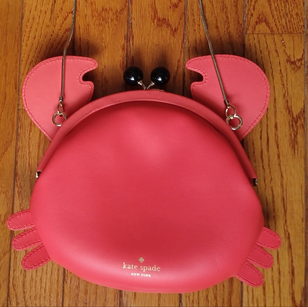 KATE SPADE Make a Splash Geranium Crab Crossbody Novelty Purse Handbag Red RARE